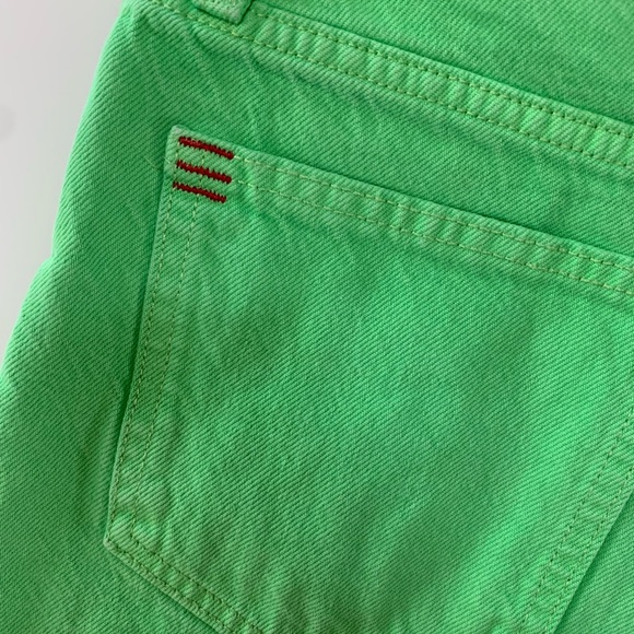 BDG SZ 25 neon green chewed a line denim shorts - Picture 7 of 10